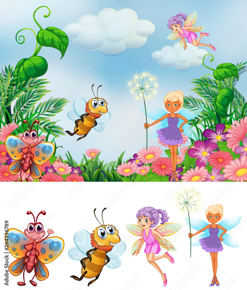 Fototapeta premium Fairy in nature background