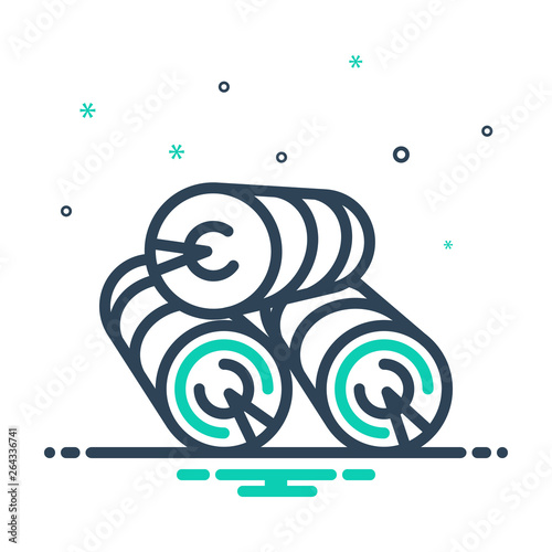 Mix line icon for lumber timber