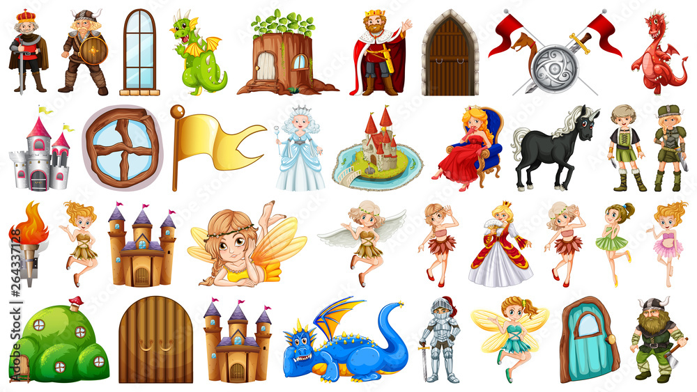 Obraz premium Set of fantasy objects
