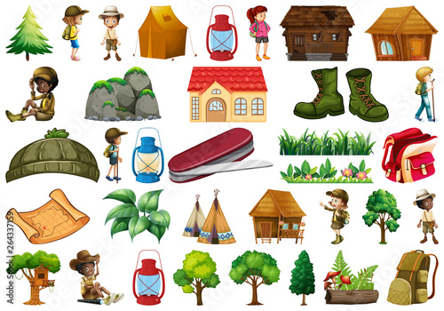 Set of camping element