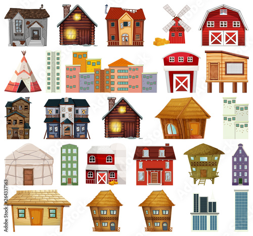 Set of different house