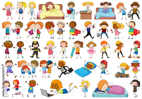 Set of doodle character