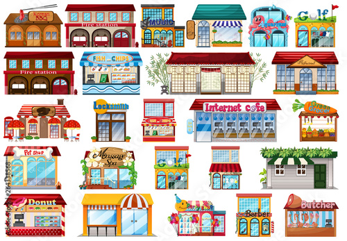 Large set of buildings