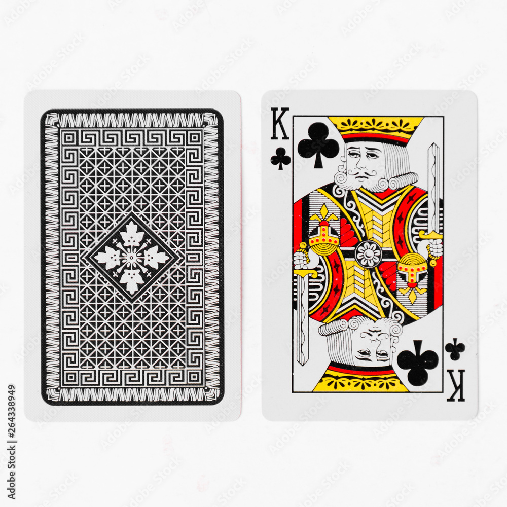 Playing Cards King card suite and back white background mockup Stock Photo Adobe Stock