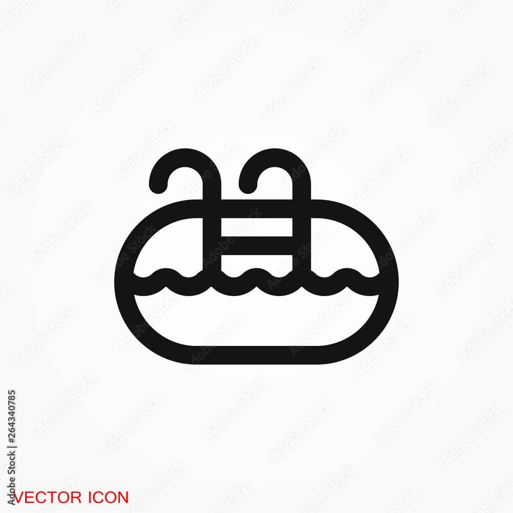 Pool flat icon vector sign symbol for design Pool flat icon vector sign symbol for design