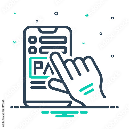 Mix line icon for  salary pay