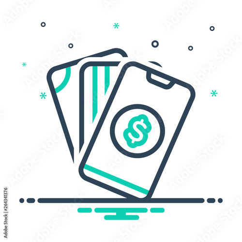 Mix line icon for payment salary