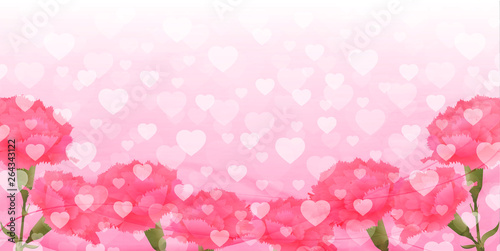 母の日　ハート　ピンク　背景