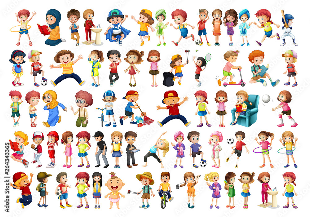 Set of chikdren character