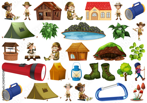 Set of camping element