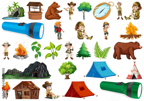 Set of camping element