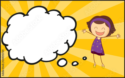 Girl with speech balloon