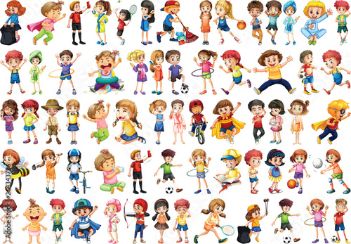 Set of kid character