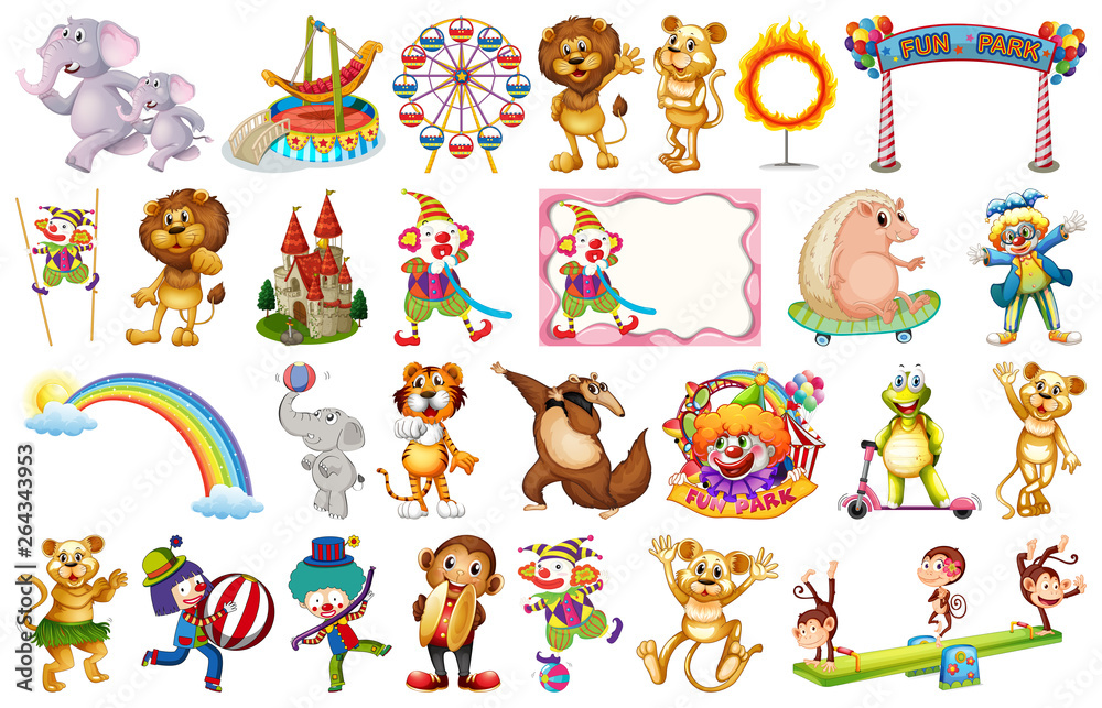 Fototapeta premium Set of circus animals