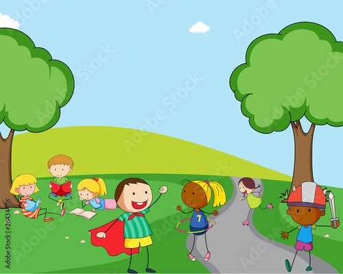 Children playing at the playground