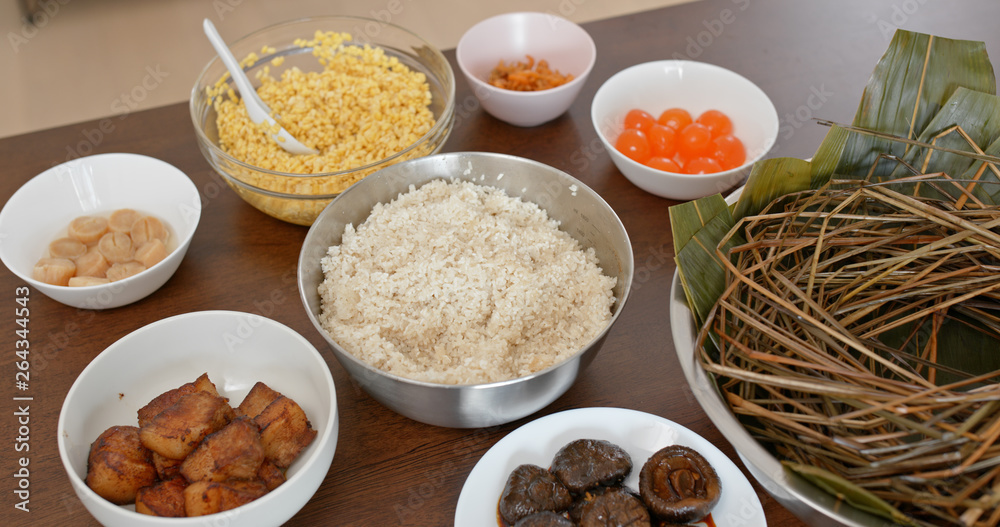 Prepare food for making rice dumpling Prepare food for making rice dumpling