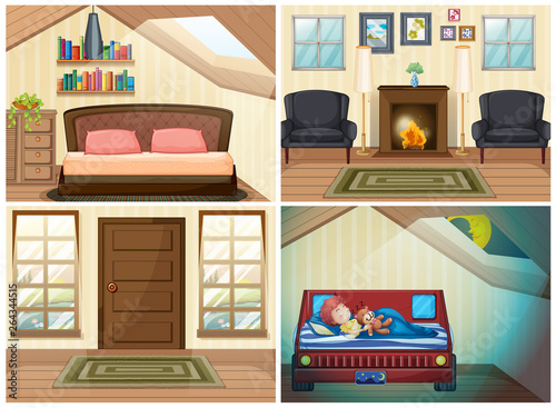 Set of room in the house