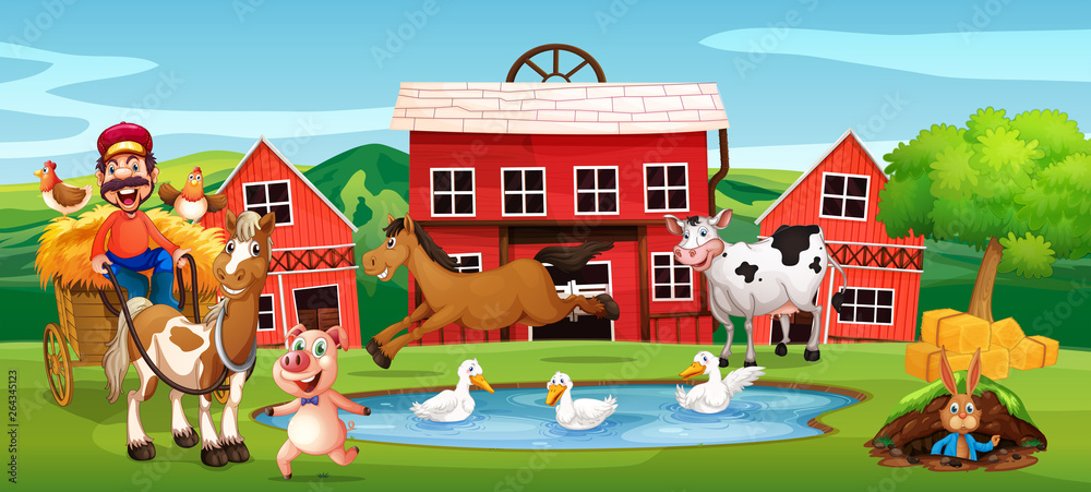 Happy farmer at farmland Happy farmer at farmland