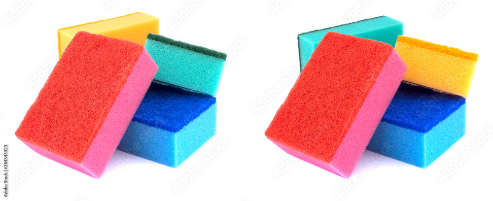 Kitchen sponges isolated on a white background Kitchen sponges isolated on a white background