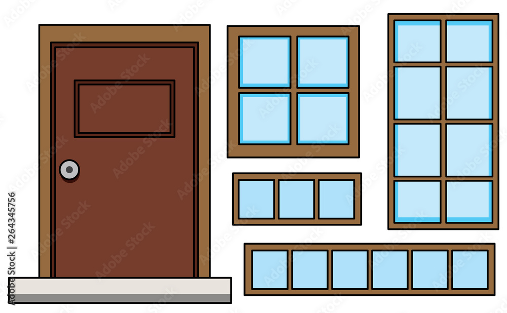 Set of window and door Set of window and door