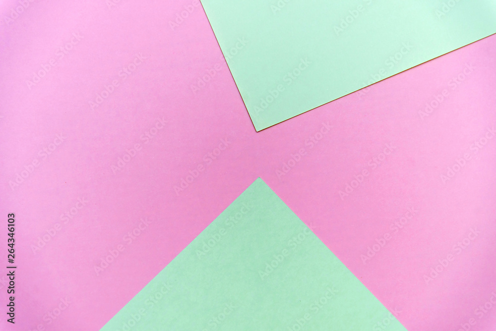Abstract pastel green and pink pastel color paper geometric flat lay background Abstract pastel green and pink pastel color paper geometric flat lay background