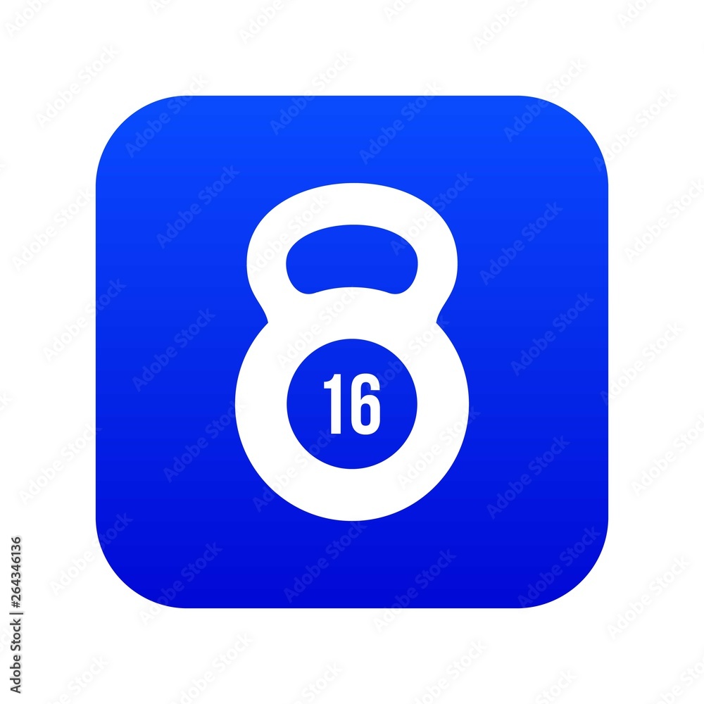 Kettlebell icon digital blue for any design isolated on white vector illustration Kettlebell icon digital blue for any design isolated on white vector illustration