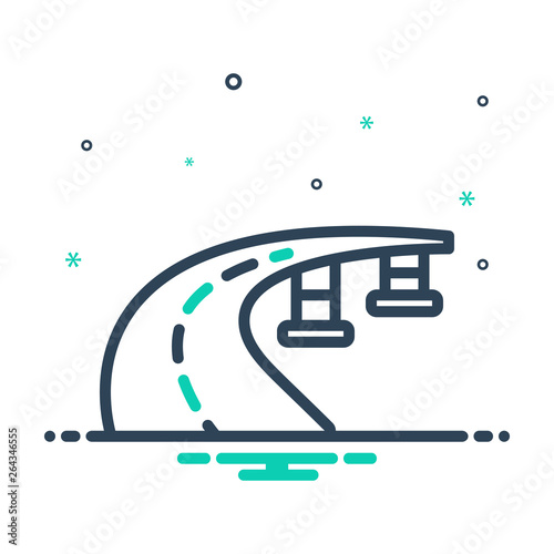 Mix line icon for flyover highway