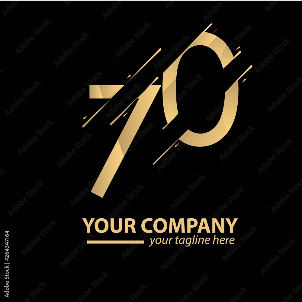 custom made wallpaper toronto digital70 Year Anniversary Luxury Gold Vector Template Design Illustration