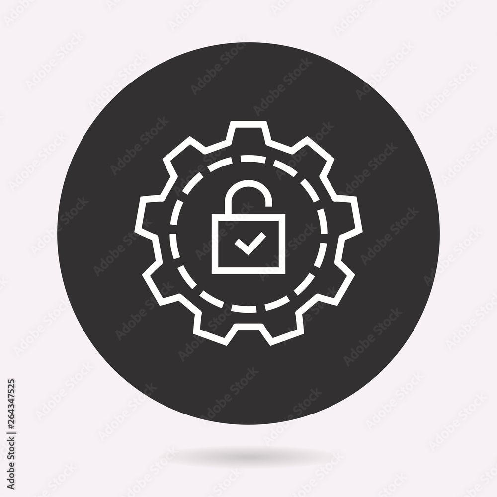 Security setting - vector icon. Illustration isolated. Simple pictogram.