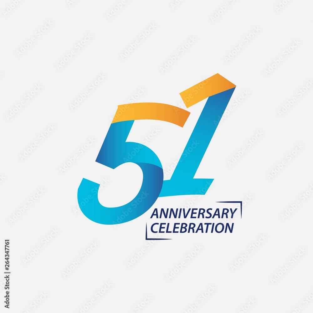 51 Year Anniversary Celebration Vector Template Design Illustration 51 Year Anniversary Celebration Vector Template Design Illustration
