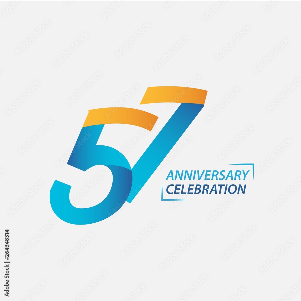 57 Year Anniversary Celebration Vector Template Design Illustration 57 Year Anniversary Celebration Vector Template Design Illustration