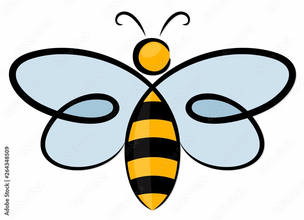 A symbol of the flying stylized bee. A symbol of the flying stylized bee.