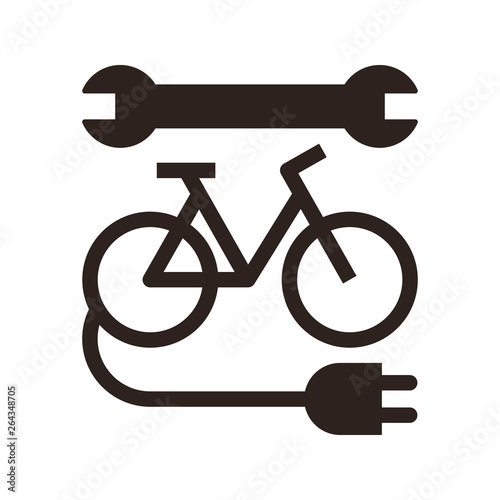 Electric bike repair icon
