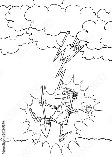 man struck by lightning strike