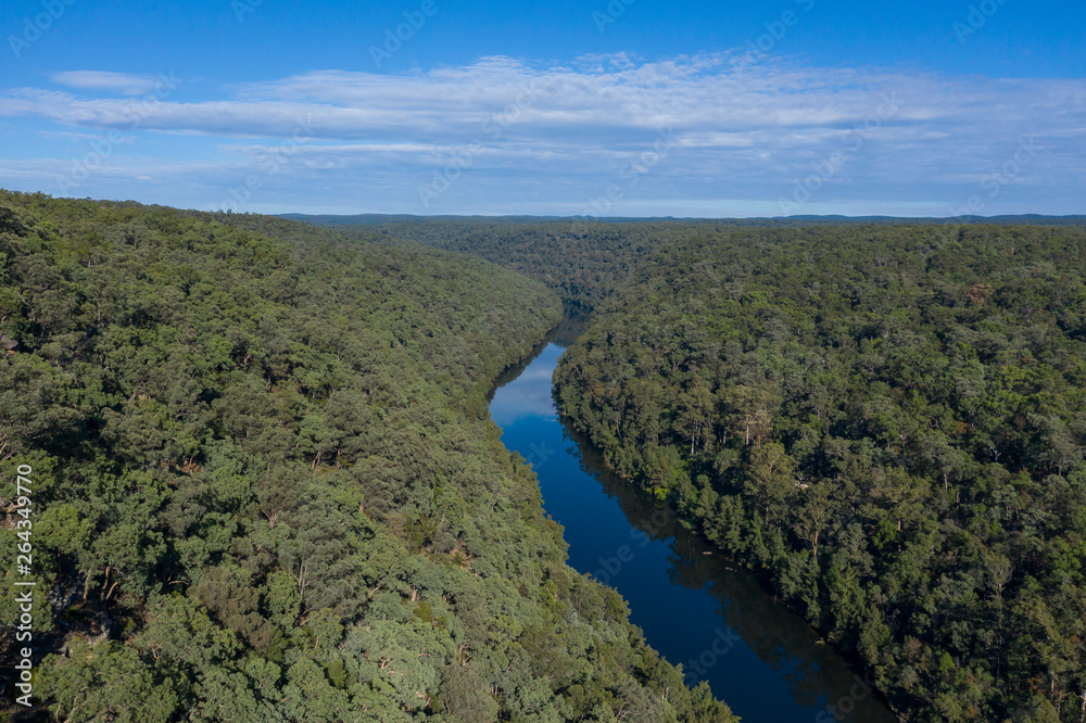 The Nepean River flowing through Fairlight Gorge in New South Wales, Australia.