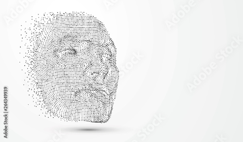 A virtual face,vector illustration.