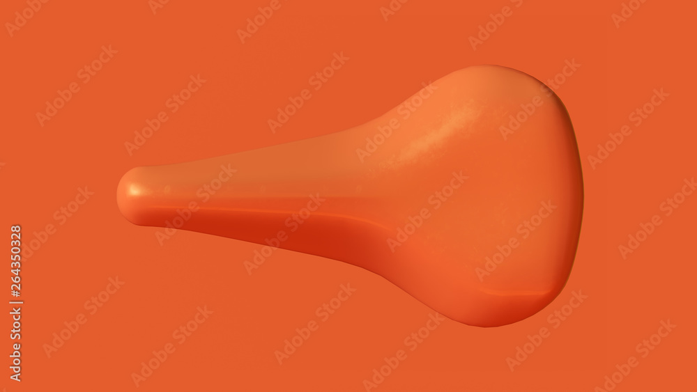 Orange Bicycle Seat Saddle TopView 3d illustration 3d render Orange Bicycle Seat Saddle TopView 3d illustration 3d render