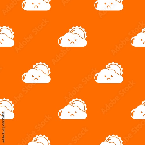 Sun and cloud pattern vector orange for any web design best