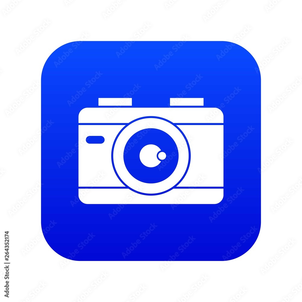 Photo camera icon digital blue for any design isolated on white vector illustration Photo camera icon digital blue for any design isolated on white vector illustration