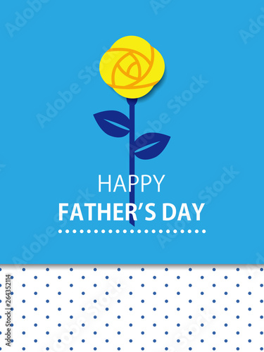Yellow Rose With Greeting Of Fathers'day Vertical