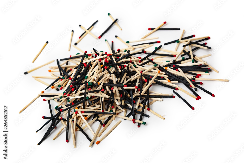 A lot of matches are mixed, of different color