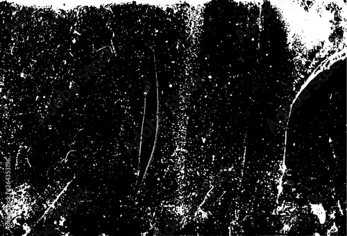 Vector blank grained and scratched film strip texture background. Old film effect