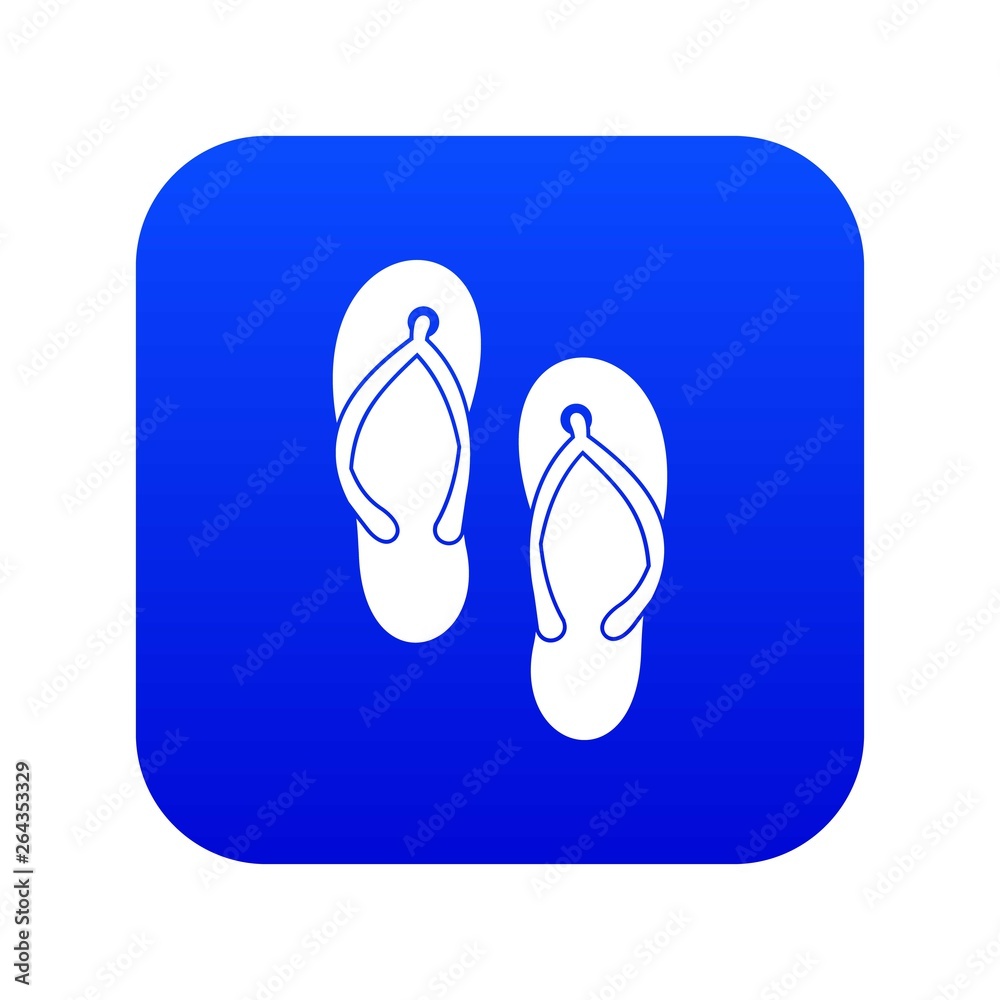Beach thongs icon digital blue for any design isolated on white vector illustration Beach thongs icon digital blue for any design isolated on white vector illustration