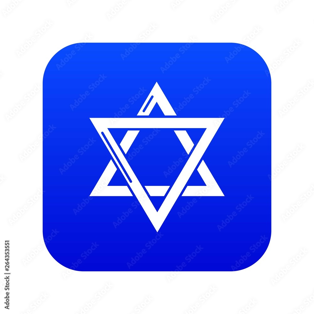 Star david judaism icon blue vector isolated on white background Star david judaism icon blue vector isolated on white background