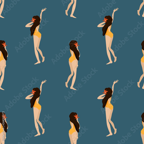 Summer girl seamless pattern