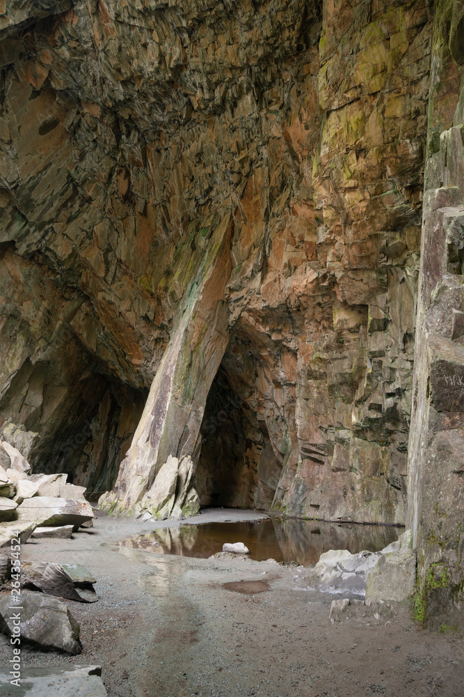 Stunning landscape image of derelict unused quarry in UK Lake District