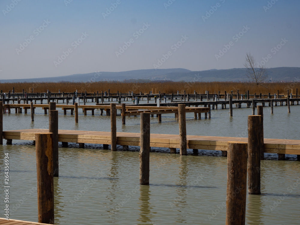 Wooden jetty at the lake