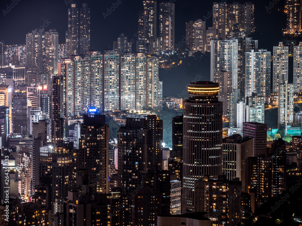 Hong Kong cityscape by night