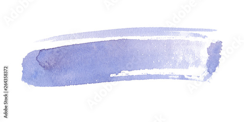 Vector abstract purple watercolor brush stroke on white background. Hand drawn.