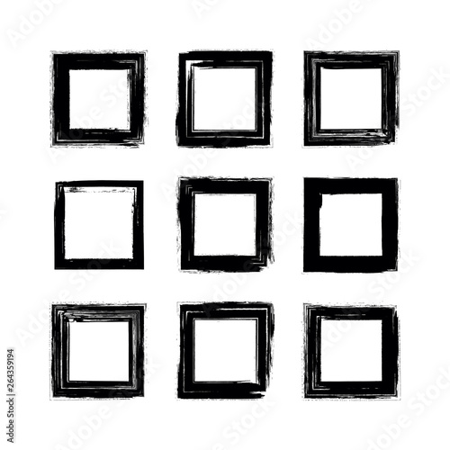 vector brush strokes Square of paint on white background